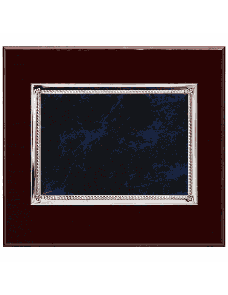 Placa Homenaje Aluminio Esmaltado Azul Con Borde Brillo-  P-2094 ( Grabado Incluido)