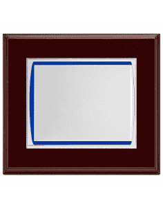 Placa Homenaje Aluminio Mate detalle Azul - P-2074 ( Grabado Incluido)