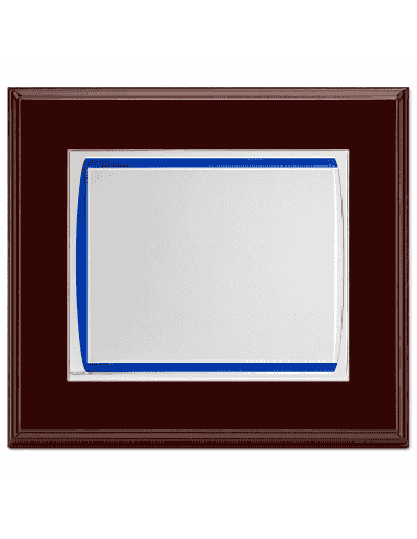 Placa Homenaje Aluminio Mate detalle Azul - P-2074 ( Grabado Incluido)
