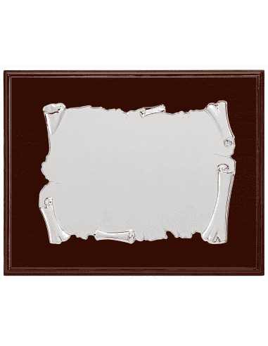 Placa Homenaje Aluminio Forma Pergamino Mate (...