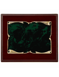 Placa Homenaje Aluminio Pergamino Dorado Fondo Esmalte Verde -  P-2096 ( Grabado Incluido)