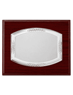 Placa Homenaje Aluminio Bandeja con Laureles - P-0007 ( Grabado Incluido)