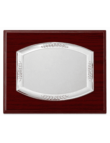 Placa Homenaje Aluminio Bandeja con Laureles - P-0007 ( Grabado Incluido)