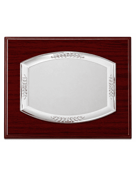 Placa Homenaje Aluminio Bandeja con Laureles - P-0007 ( Grabado Incluido)