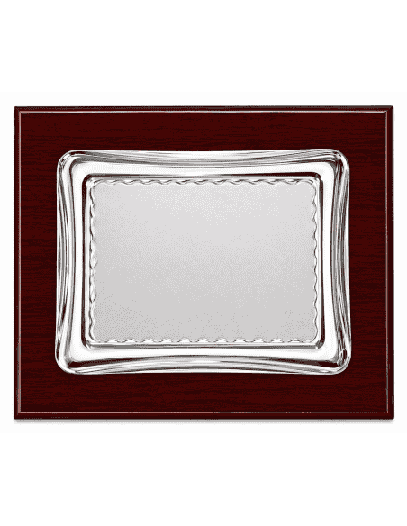 Placa Homenaje Aluminio doble Chapa con Forma Pergamino Azul - P-0005 ( Grabado Incluido)