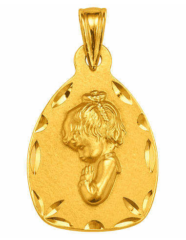 Medalla Virgen Niña - Oro Amarillo 18K