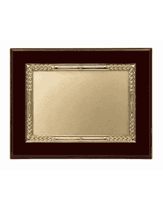 Placa Homenaje Aluminio Dorado con Espigas de Trigo - P-0001 ( Grabado Incluido)