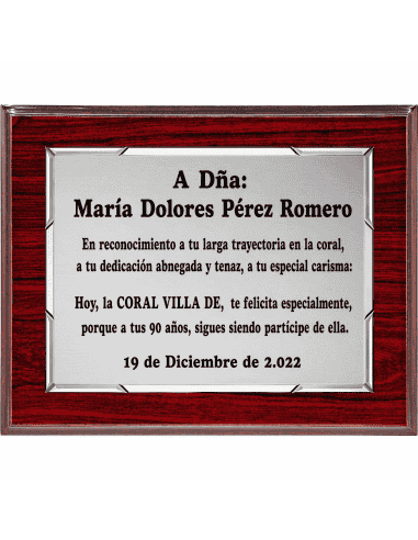 Placa Homenaje Marco Elegante - P-2134 (...