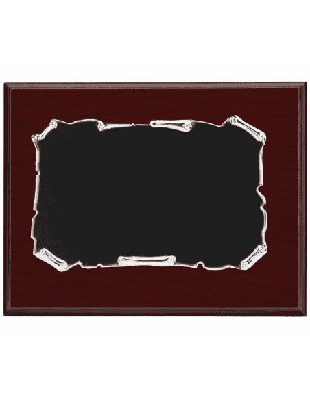 Placa Homenaje Aluminio Plateado lacado en Negro - P-2047 ( Grabado Incluido)