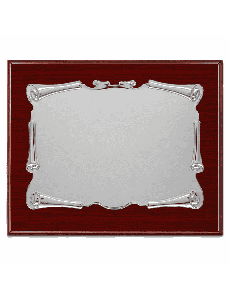 Placa Homenaje Aluminio con Forma de Pergamino - P-2143 ( Grabado Incluido)
