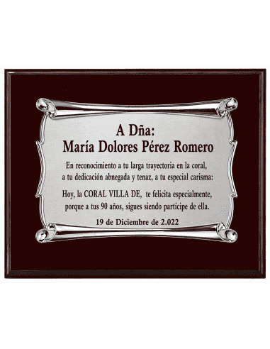Placa Homenaje Aluminio Pergamino - P-2062 (...