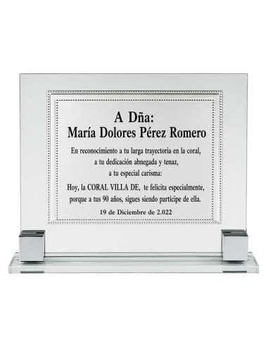 Placa Homenaje Aluminio y Metacrilato - 1021B...