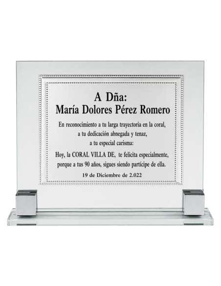 Placa Homenaje Aluminio y Metacrilato - 1021B (Grabado incluido )