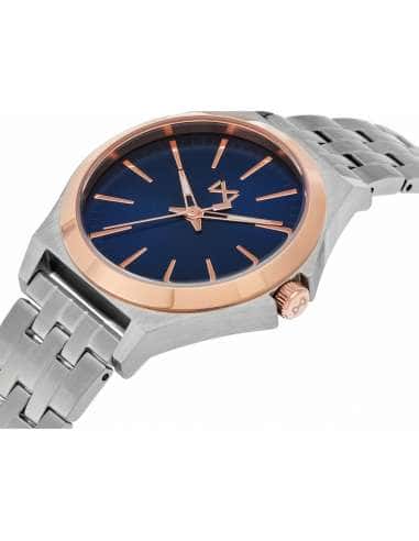 Reloj para Mujer  Bicolor con Esfera Azul y Detalles en Dorado Rosado - Mark Maddox MM7101-37