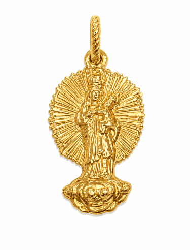 Medalla Busto Virgen Loreto - Oro Amarillo 18k