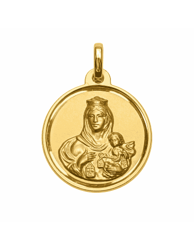 Medalla Escapulario Virgen del Carmen y Corazón...