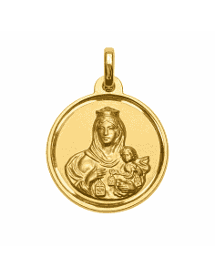 Medalla Virgen del Carmen y Corazón de Jesús - Oro Amarillo 18k