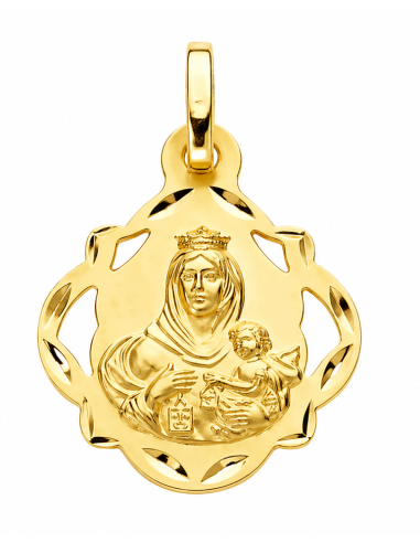 Medalla escapulario con forma Virgen del Carmen...