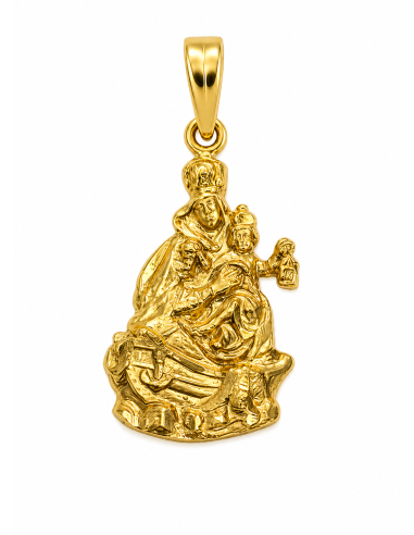 Medalla Virgen del Carmen sobre un barco - Oro Amarillo 18k