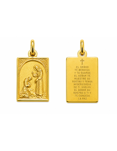 Medalla San Francisco (Oracion en español) - Oro amarillo 18k