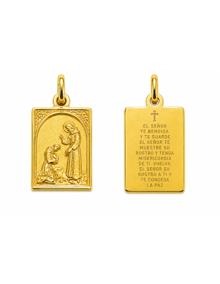 Medalla San Francisco (Oracion en español) - Oro amarillo 18k