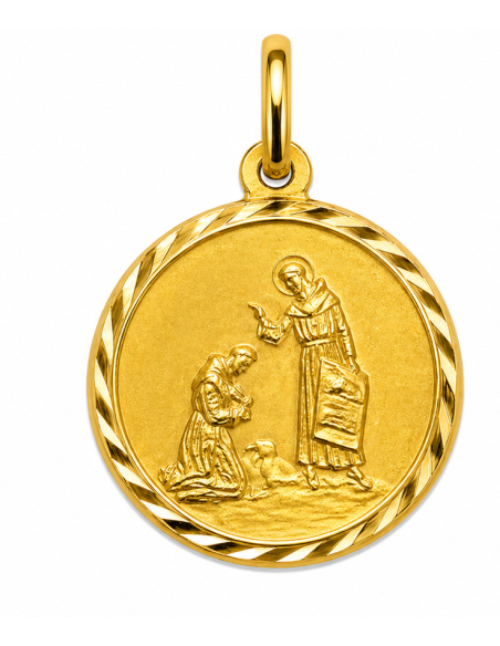Medalla San Francisco (Oracion en español) - Oro Amarillo 18K