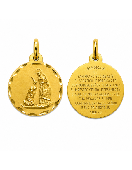 Medalla San Francisco (Oracion en español) - Oro Amarillo 18K