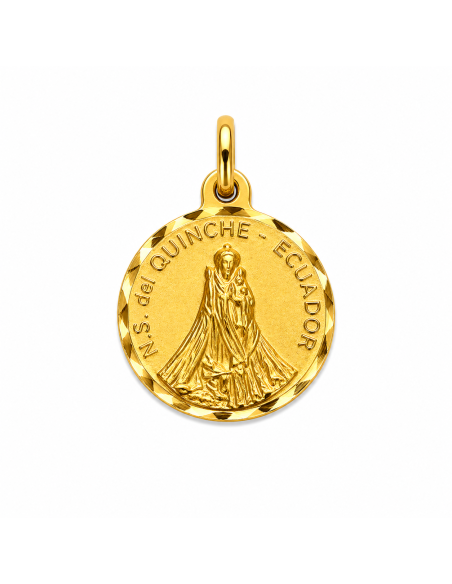 Medalla Virgen Nuestra señora del Quinche Ecuador - Oro Amarillo 18k