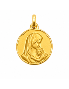 Medalla Virgen María con el Niño Jesús  - Oro Amarillo 18k