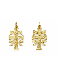 Colgante Cruz Caravaca doble cara - Oro Amarillo 18K