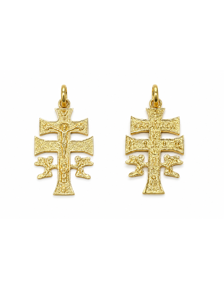 Colgante Cruz Caravaca doble cara - Oro Amarillo 18K