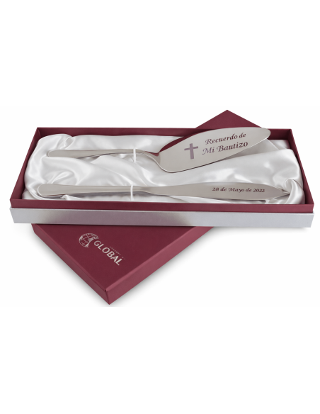 Estuche Cuchillo y Pala para Tarta de Acero (Personalizable)  – GA4023