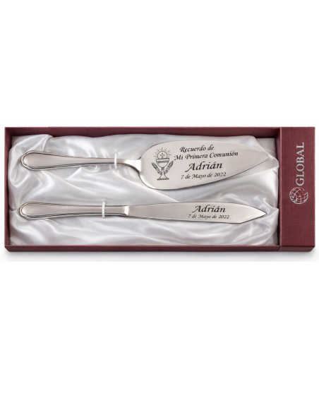 Estuche Cuchillo y Pala para Tarta de Acero (Personalizable)  – GA4023
