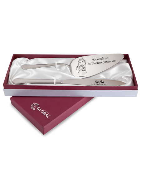 Estuche Cuchillo y Pala para Tarta de Acero (Personalizable)  – GA4023