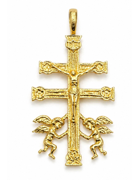 Colgante Cruz Caravaca  - Oro Amarillo 18K