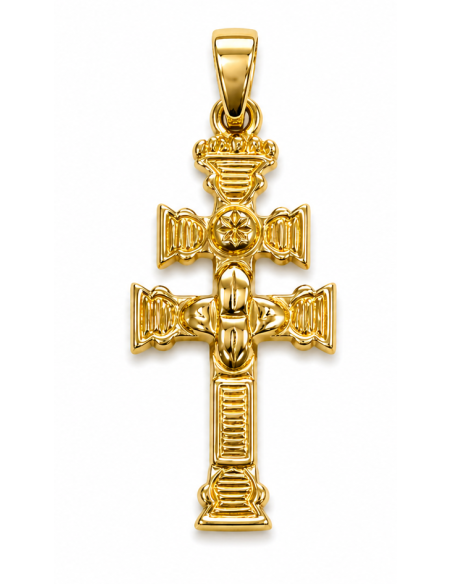 Colgante Cruz Caravaca  - Oro Amarillo 18K