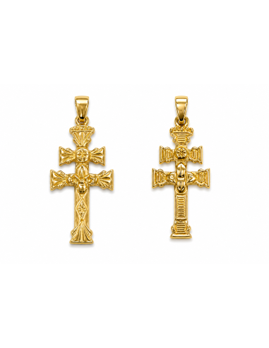 Colgante Cruz Caravaca doble cara - Oro Amarillo 18K