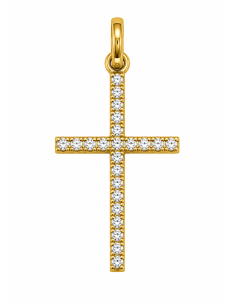 Colgante Cruz Circonitas - Oro Amarillo 18k