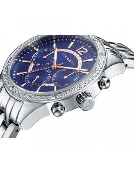 Reloj para Mujer de Acero con Esfera Azul, Multifunción y Bisel con Circonitas - Viceroy 471070-35