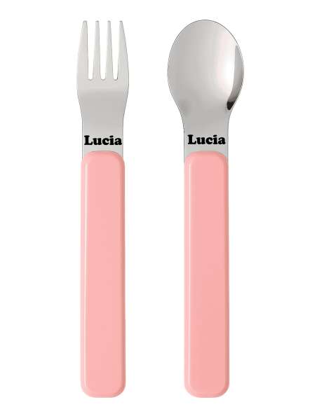 Cubierto Infantil 2 piezas Unicornio Rosa con estuche portatil - Puro Argenti PU8563/R