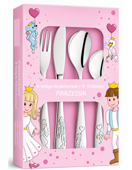 Cubierto infantil 4 Piezas Principes (Grabado Incluido) - LU6125