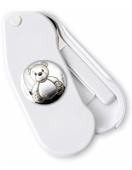 Cubierto Infantil Oso Blanco con estuche Portatil - Eventi EV3483/03B