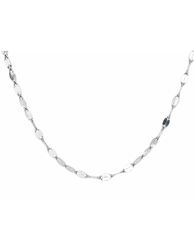 Cadena Chapitas Oro Blanco - Oro Blanco 18K