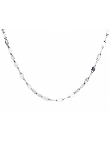 Cadena Chapitas Oro Blanco - Oro Blanco 18K