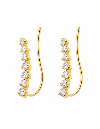 Pendientes para Mujer Trepadores con 7 circonitas - Oro Amarillo 18K