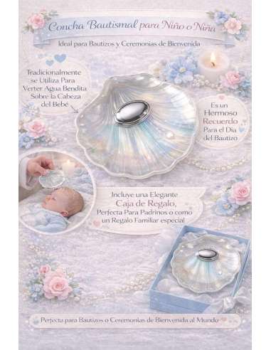 Set Infantil Cubierto Acero y Concha Cristal...