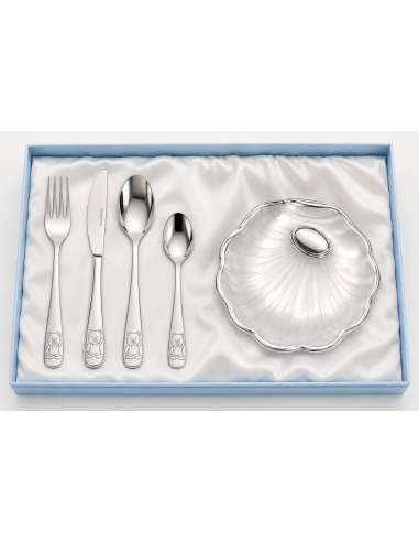 Set Infantil de Bautizo con Concha y Cubiertos...