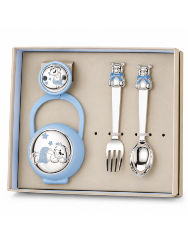 Set Infantil Portachupetes con Pinza y Cubierto...
