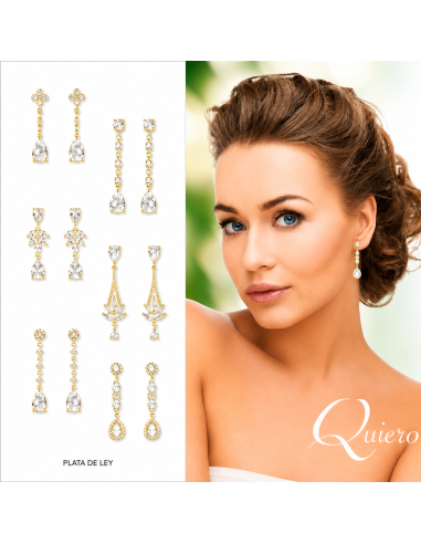 Pendientes para Mujer Chapado en Oro con...