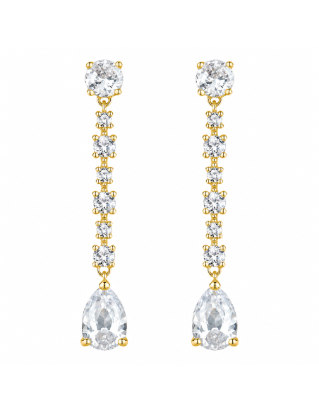 Pendientes para Mujer  Chapado en Oro con Circonitas - Plata de ley